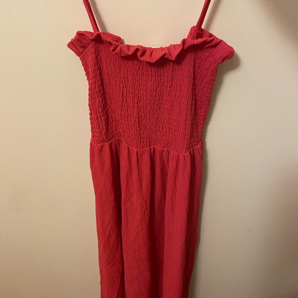 H&M Red Ruffle Strap Dress